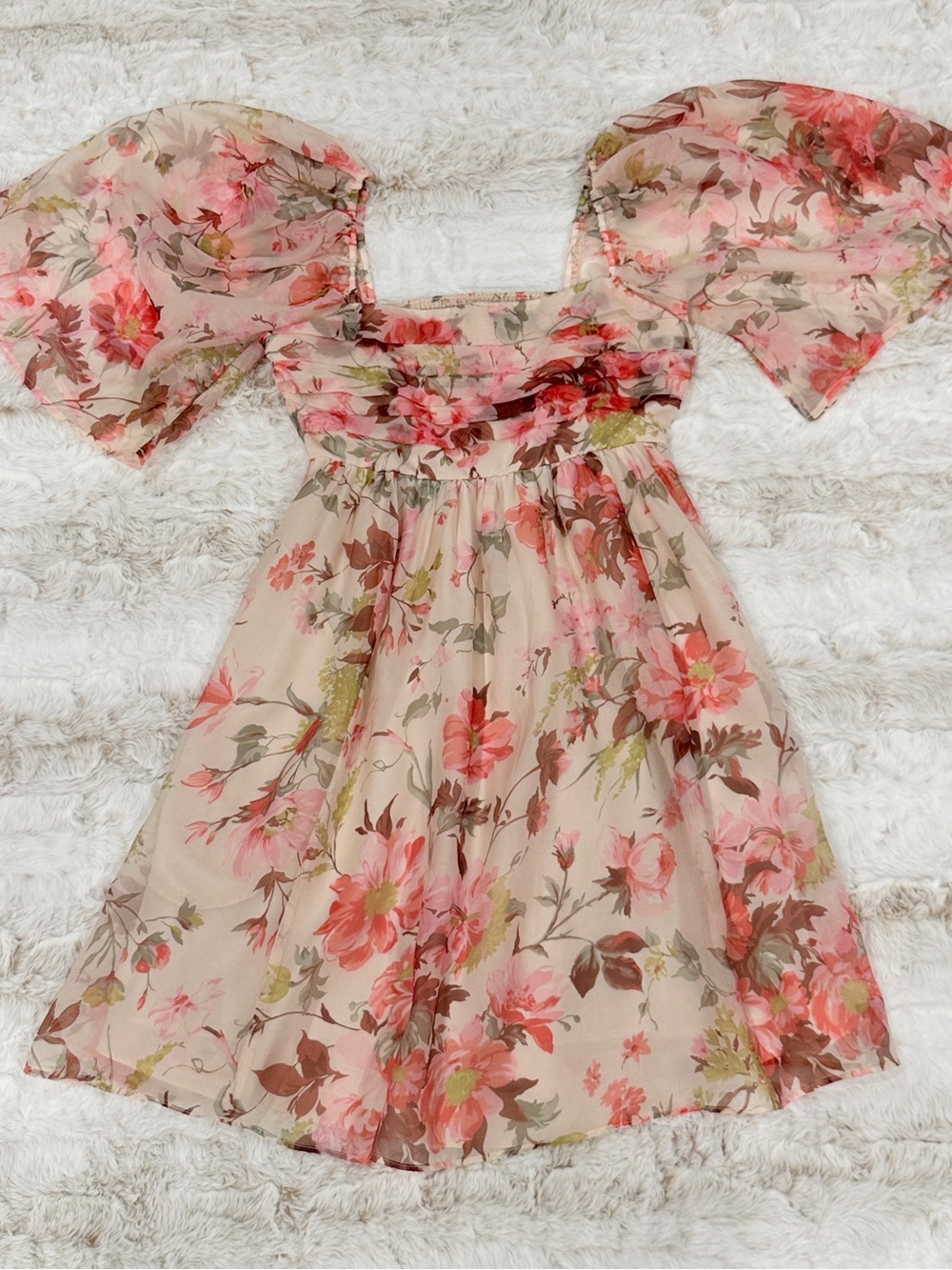 Floral Puff-Sleeve Dress